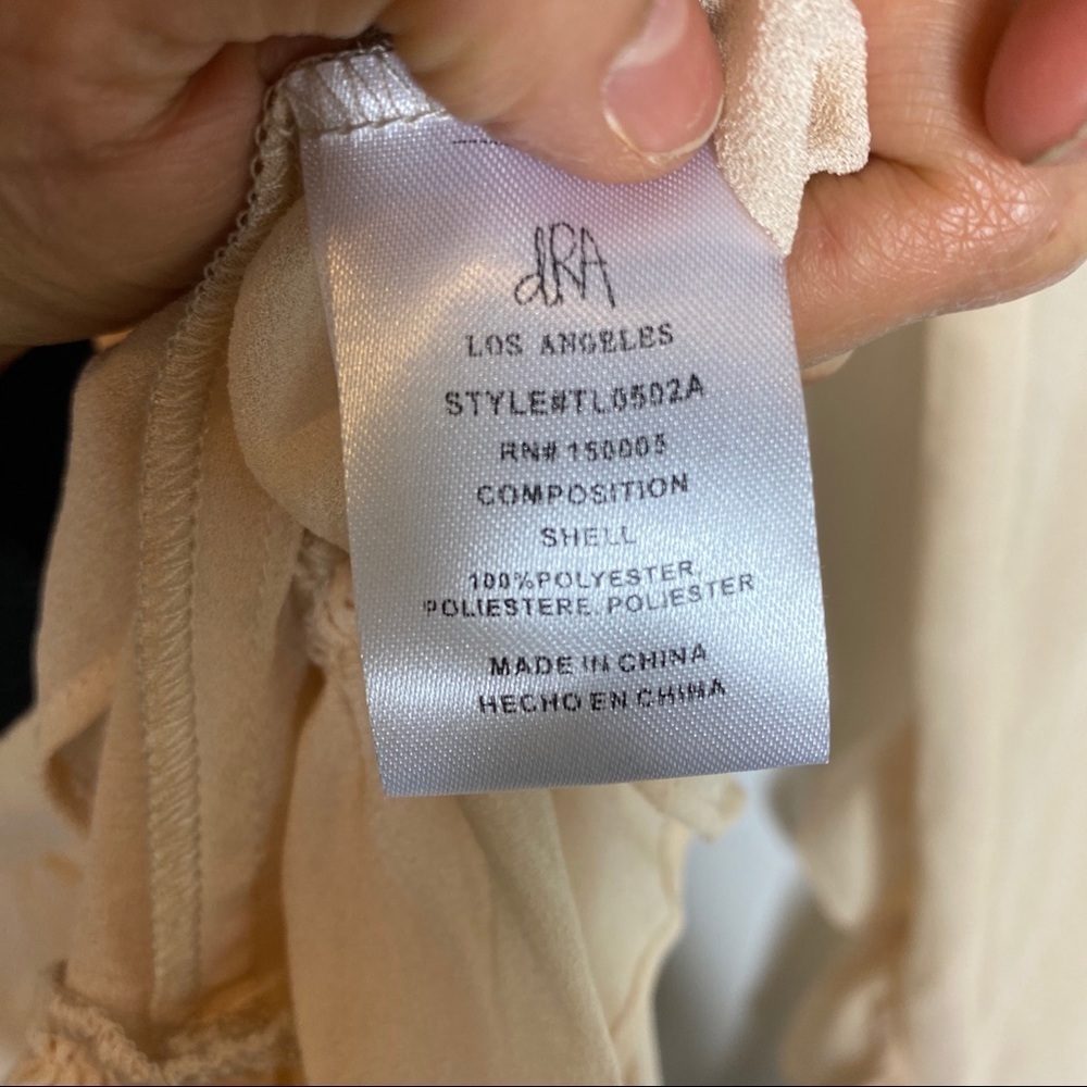 Anthro’s - DRA Cream Sheer Ruffled Blouse - Size S - Picture 7 of 8